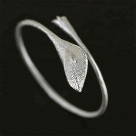 Handmade-Flower-Design-925-silver-cuff-bangle (1)